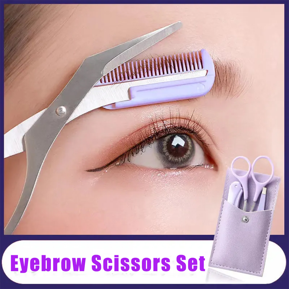 Men'S Grooming Eyebrow Shape - Professionelles Augenbrauen-Styling-Set mit Lederbeutel für Frauen
