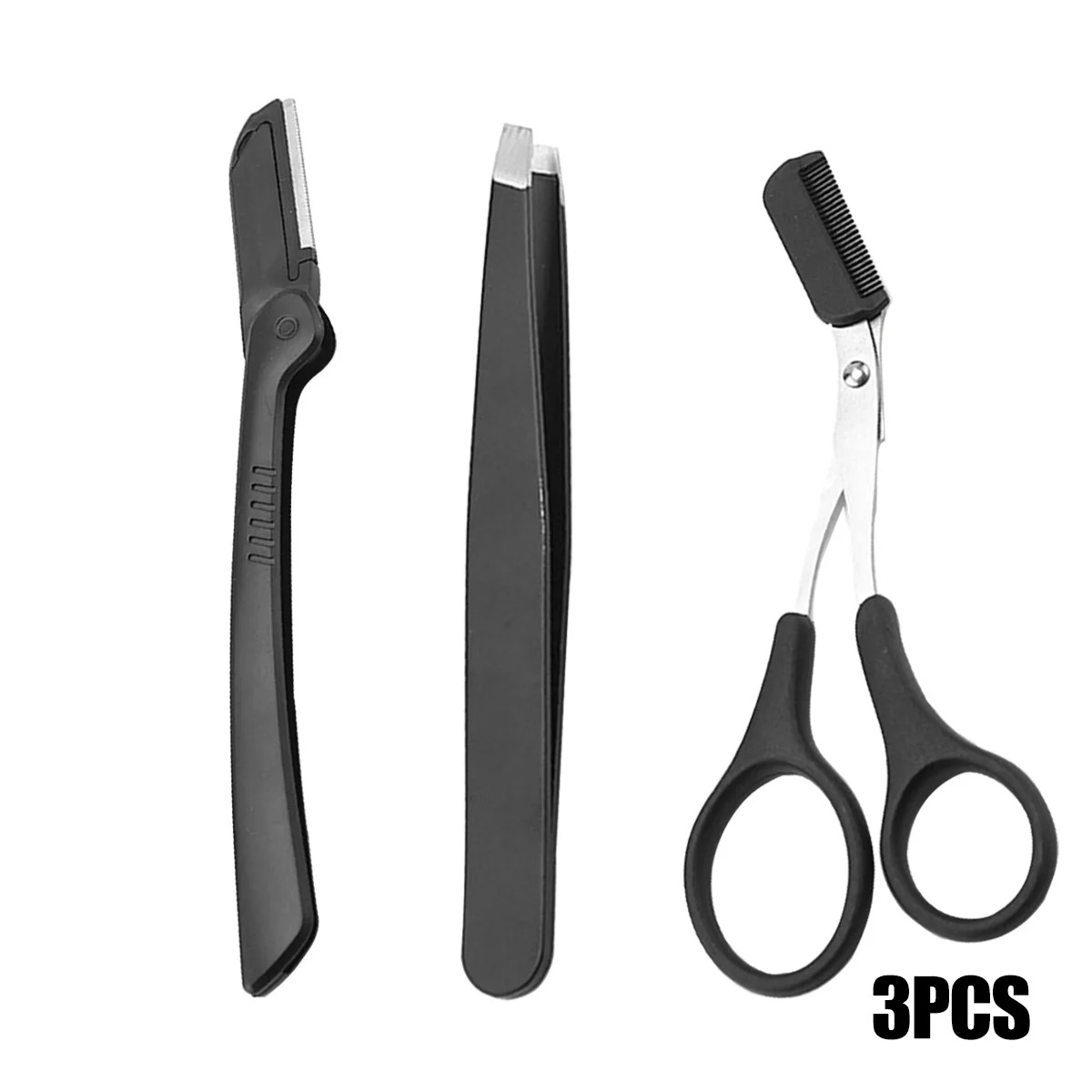 Men'S Grooming Eyebrow Shape - Edelstahl Augenbrauen-Pflegeset – Professionelles Kamm-, Scheren-