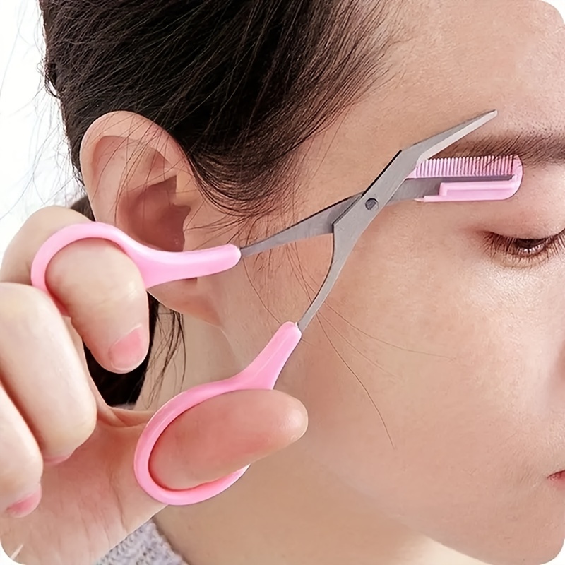 Men'S Grooming Eyebrow Shape - Augenbrauentrimmer-Schere mit Kamm für Damen und