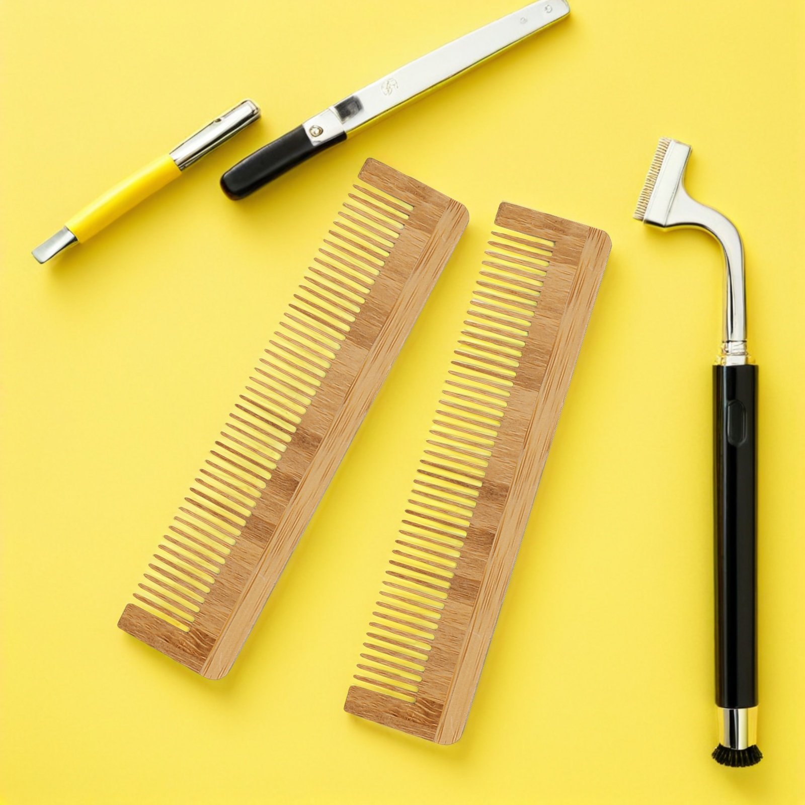 Men'S Grooming Hair - 12 Stück Einweg-Holz-Bartkämme, Bambus-Taschenkamm, breitzinkiger Haarentwirrer,