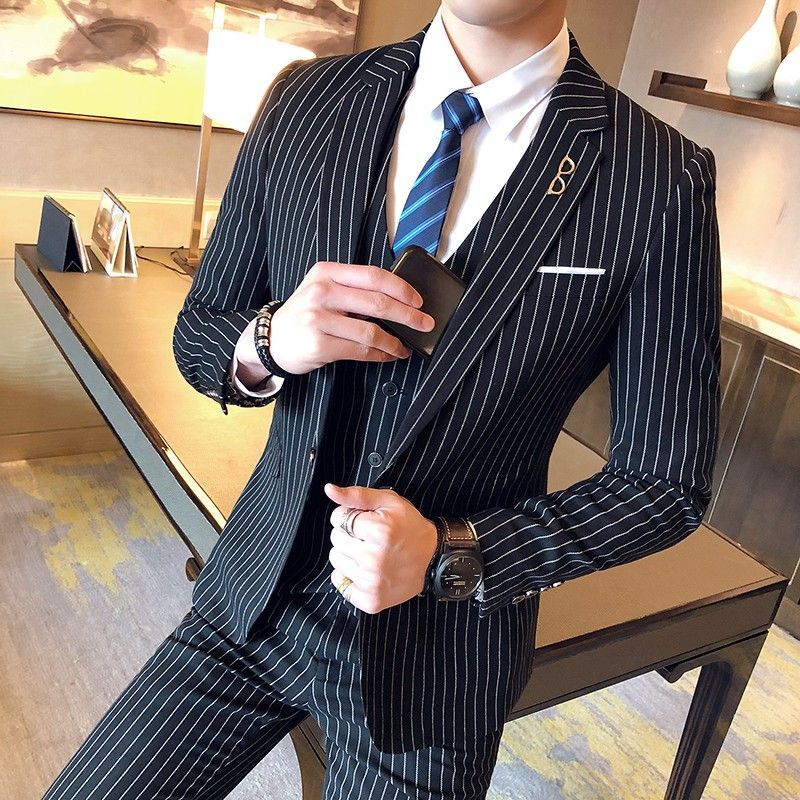 Men'S Grooming Uk - Herren Slim Fit Nadelstreifen-Blazer im UK-Stil