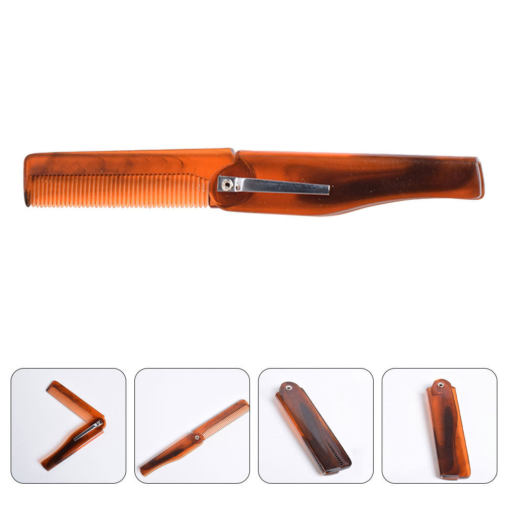 Men'S Grooming Hair - Faltbarer Haarkamm für Männer, Tragbarer Taschen-Bartkamm