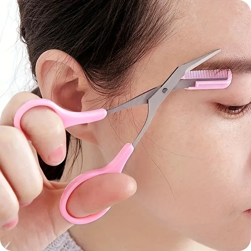 Men'S Grooming Eyebrow Shape - Augenbrauentrimmer-Schere mit Kamm für Damen und