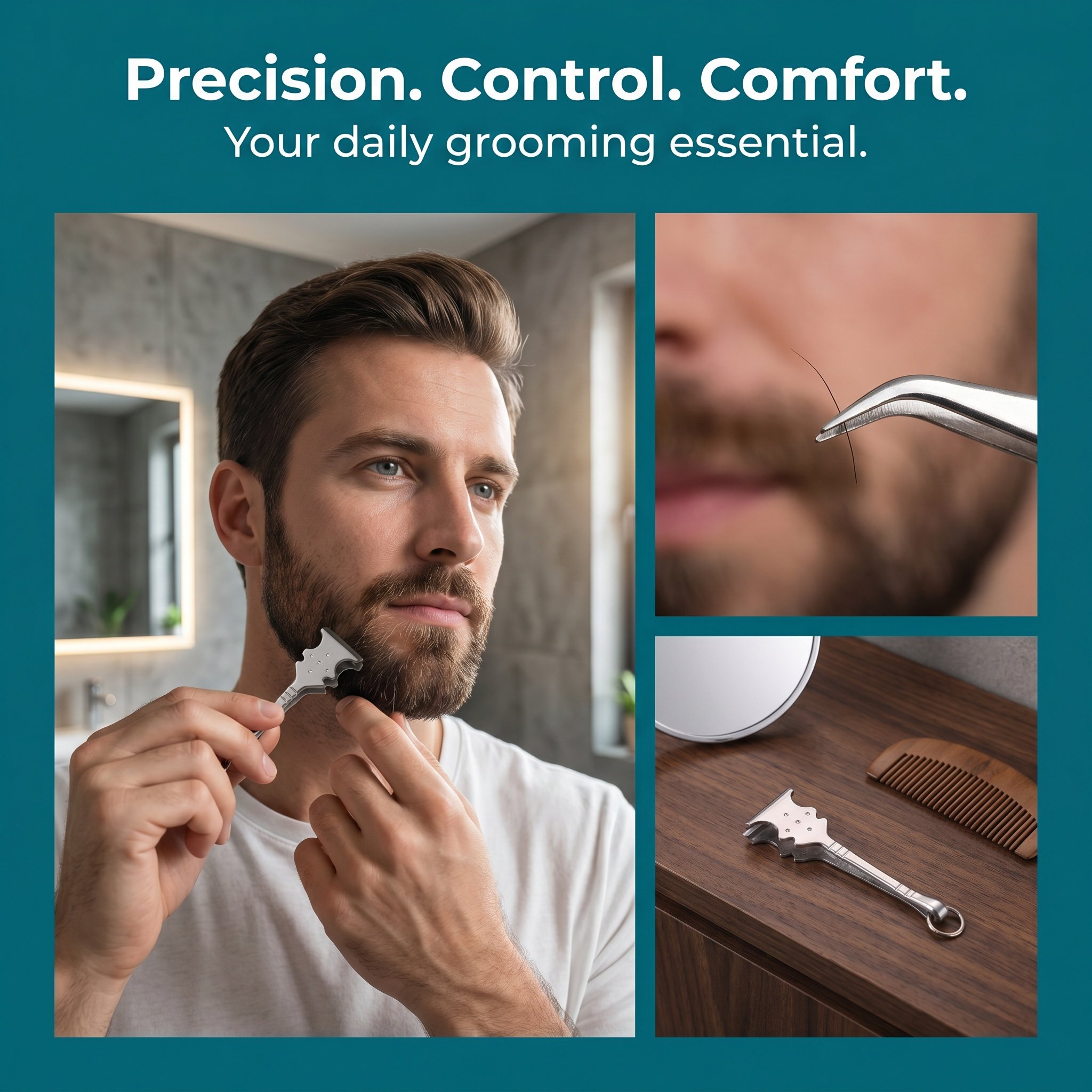 Gitarrenförmige Edelstahl-Bart – Men'S Grooming Eyebrow Shape Bewertung und Preis